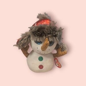 Ty 2018 Beanie Boos Buttons the Snowman 6" Plush Stuffed Animal Toy